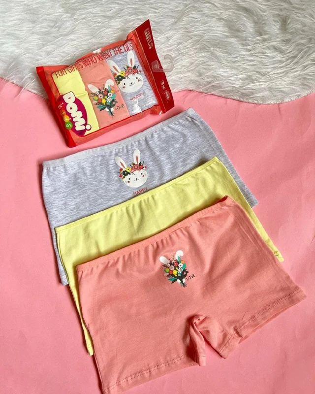 پک 3 عددی شورت پادار دخترانه دومینانت