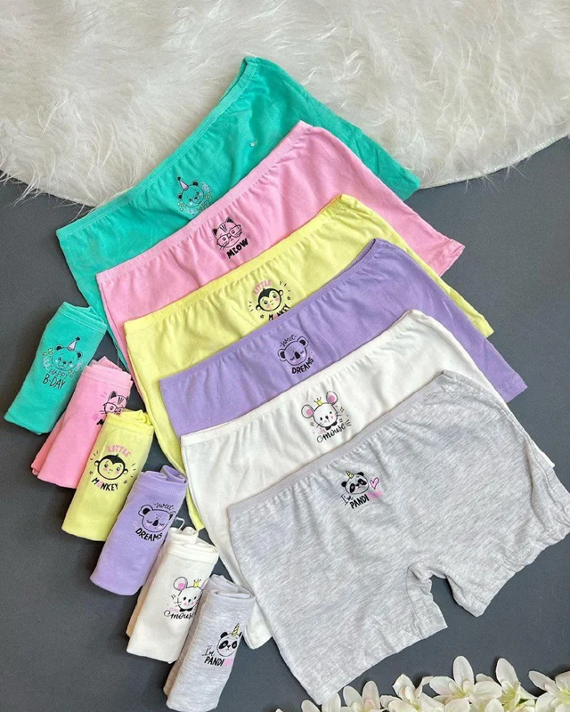 پک 6 عددی شورت پادار دخترانه دومینانت